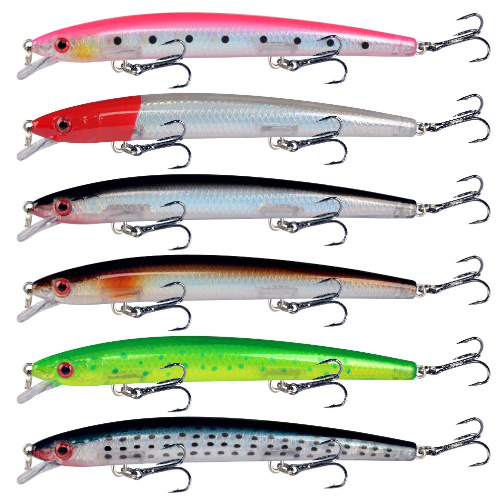 Minnow Fishing Lure 13.5cm 15.5g Floating Artificial Hard Bait Bass Wobblers Lures Crankbait Pike Treble Hooks tackle
