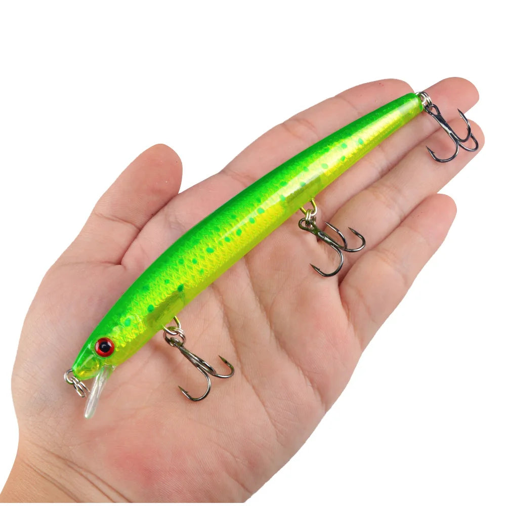 Minnow Fishing Lure 13.5cm 15.5g Floating Artificial Hard Bait Bass Wobblers Lures Crankbait Pike Treble Hooks tackle