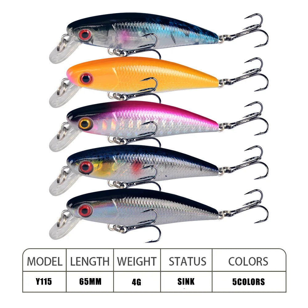 1PCS Quality Wobblers 6.5cm 4.5g Trolling Minnow Fishing Lure on Pike Pesca Artificial Hard Crankbait Fish Bait Peche Carp