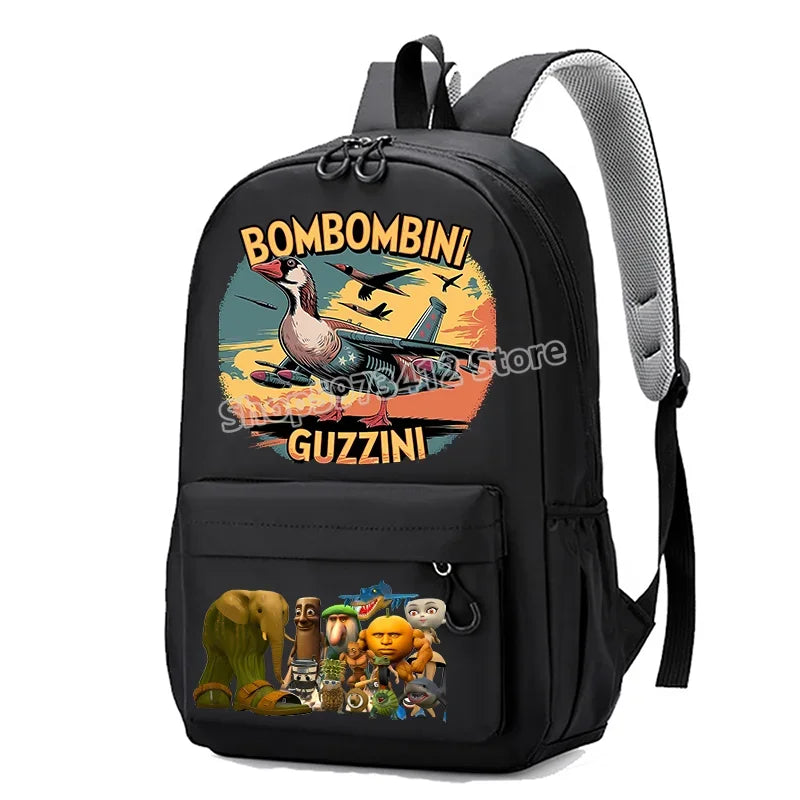 Italian Brainrot Knapsack Large Capacity Backpack Men Cartoon Meme Schoolbag Tung Sahur Funny Fashion Back To School Animal Bags