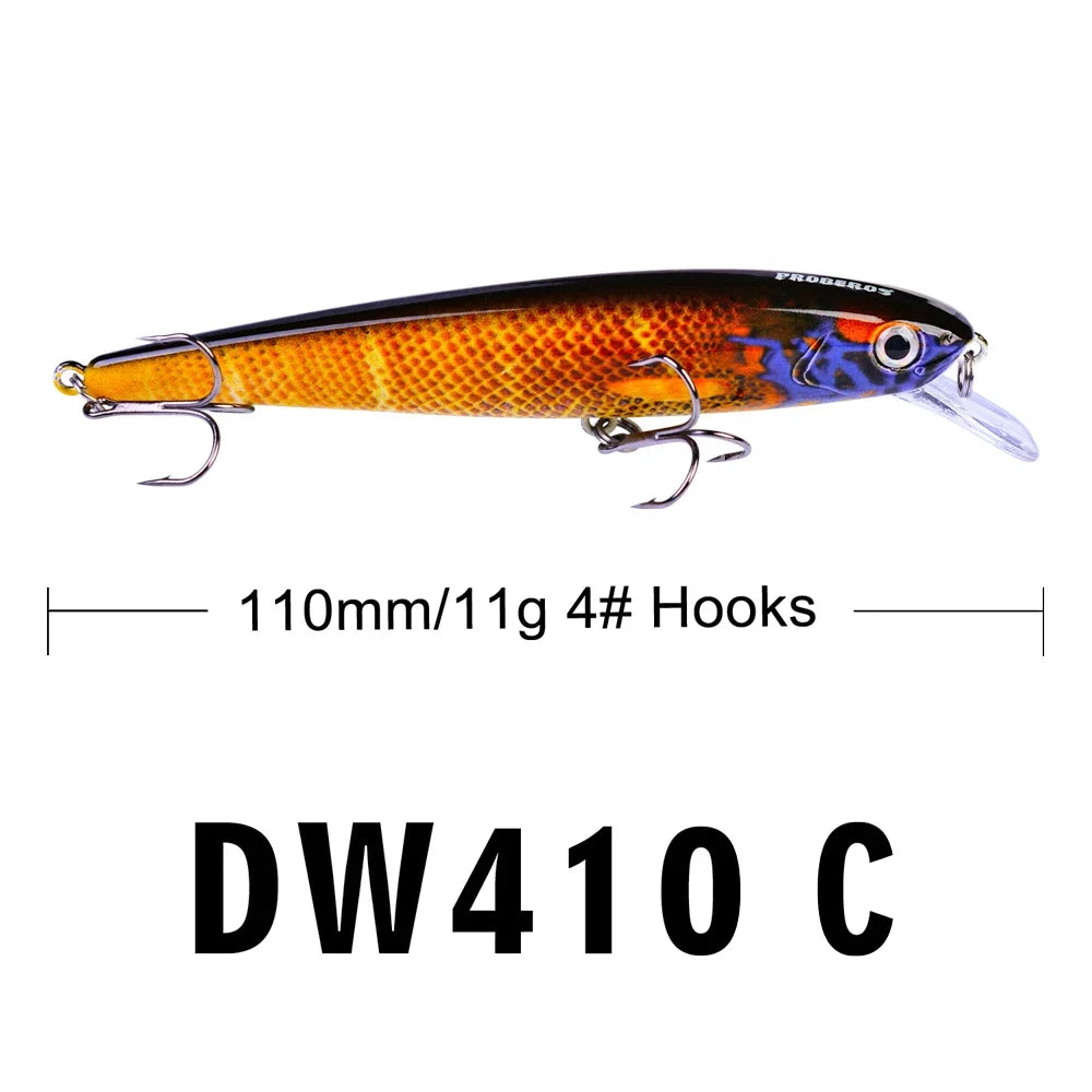 Fishing lure 4.42"-11cm fishing bait 11.22g Crankbait fishing tackle 6 color Minnow Lures 4# Hook