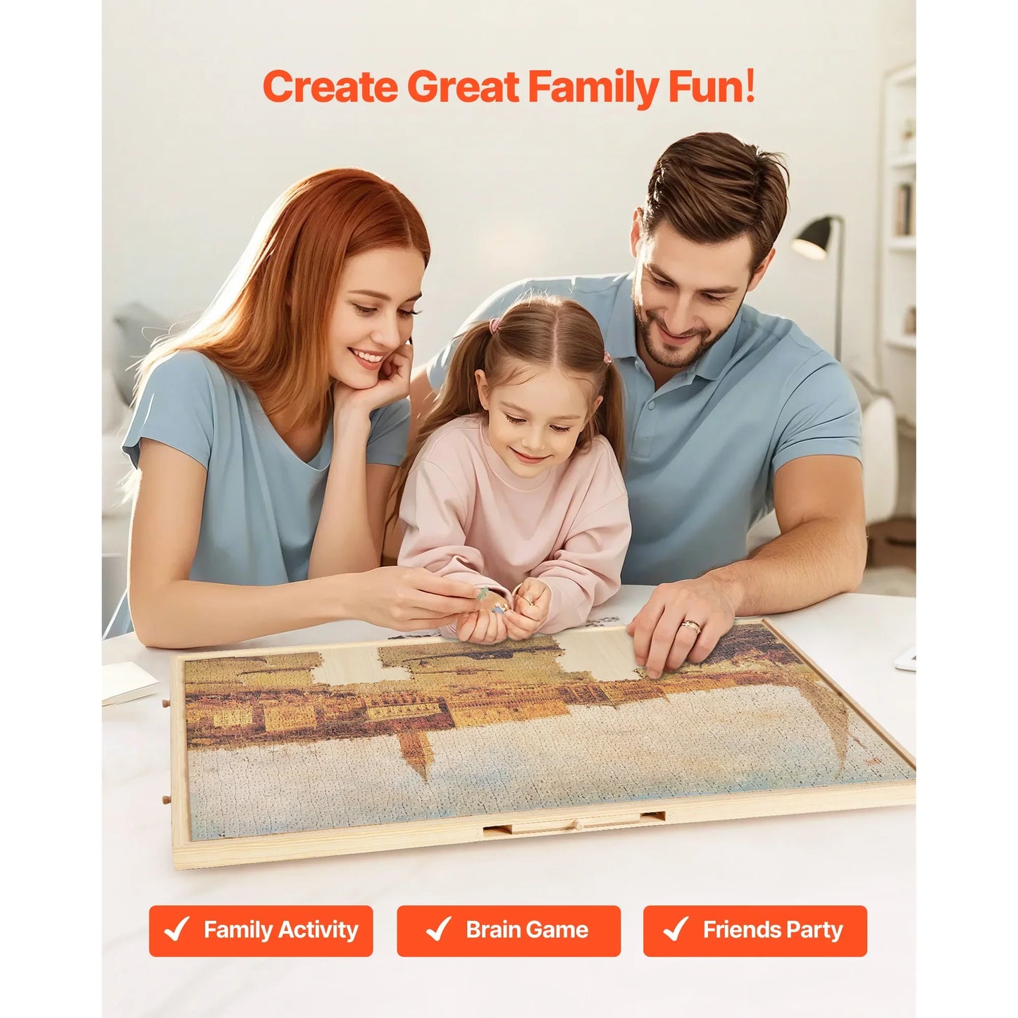 Pusselbord 2000 bitar med 5 lådor & lock