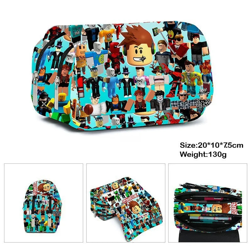 3D New ROBLOX Blox Fruit Creative Cartoon Pencil Case Cartoon Game Pencil Case for Elementary School Students School Bag Mochila