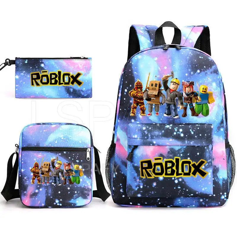 ROBLOX Trendy Korean Teen Boys and Girls Backpack 3-Piece Set