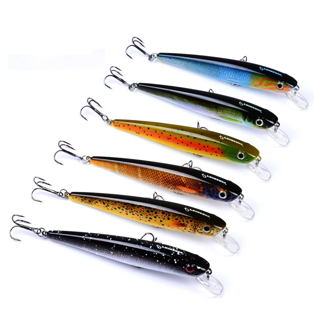 Fishing lure 4.42"-11cm fishing bait 11.22g Crankbait fishing tackle 6 color Minnow Lures 4# Hook