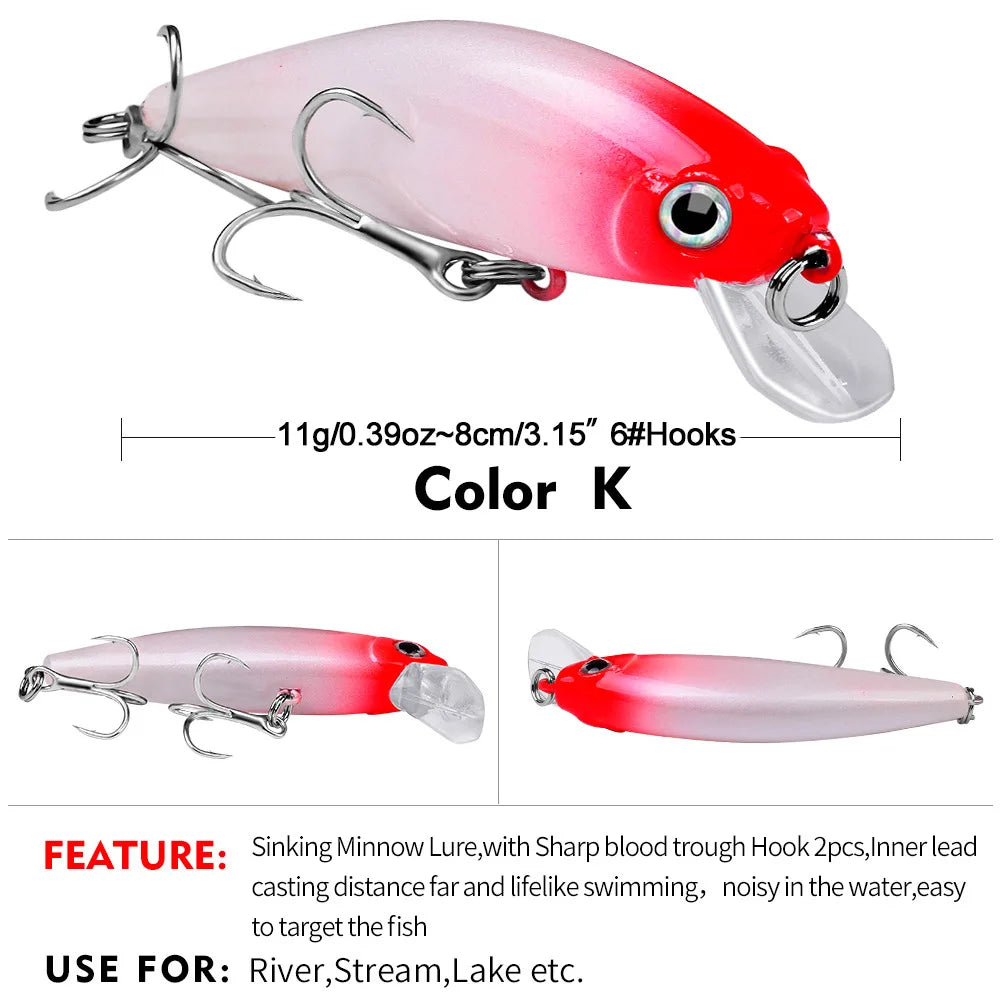 Fishing 8cm 11g Swimbaits Bass Big Fish Crankbaits Fishing Lure Floating Wobblers for Pike Minnow Lure Fishing Tackle