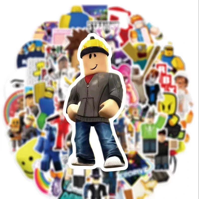 50pcs ROBLOX Stickers Party Kid Sticker Cartoon Skateboard Fridge Graffiti Suitcase Phone Notebook Sticker Kid Birthday Gift