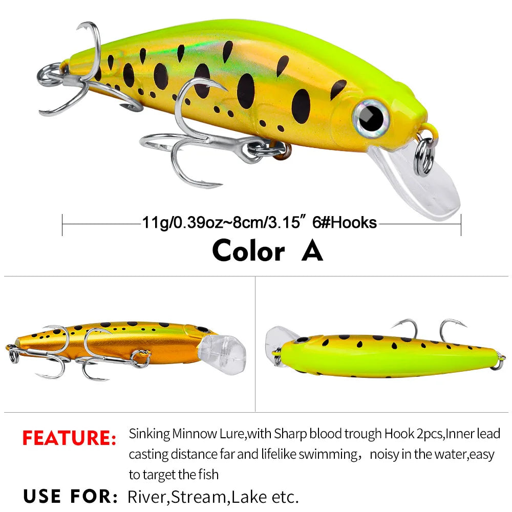 Fishing 8cm 11g Swimbaits Bass Big Fish Crankbaits Fishing Lure Floating Wobblers for Pike Minnow Lure Fishing Tackle