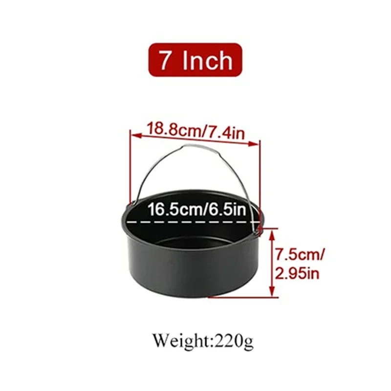 6/7/8 Inch Round Cake Mold Non Stick Baking Pan Tray Molds Air Fryer Basket with Handles Bakeware Kitchen Pizza Oven Baking Pans