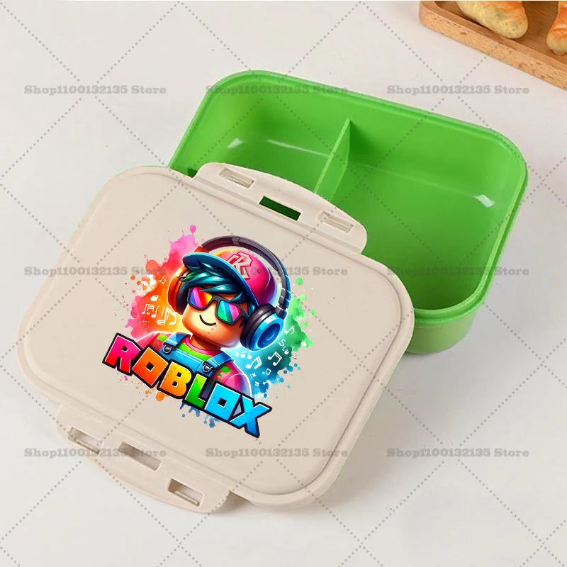 Roblox Lunch Box Kawaii Girl Boy Portable Bento Rice Boxs Student Hermetic Food Crisper Single Layer Capacity Kids Gift New