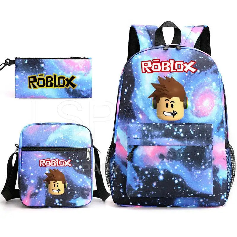 ROBLOX Trendy Korean Teen Boys and Girls Backpack 3-Piece Set