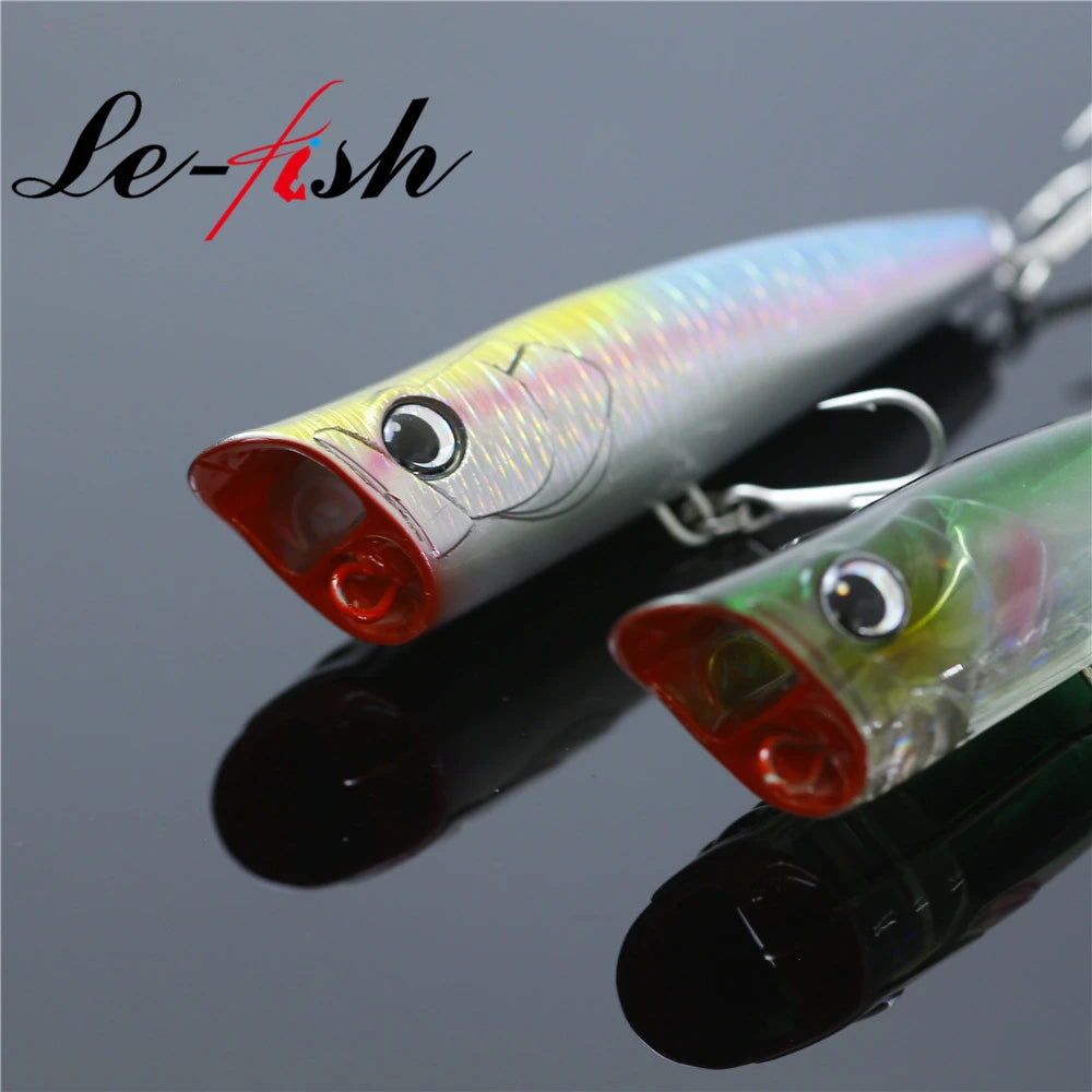 Le Fish 90mm 21g Fishing Lure Topwater Popper  Hard Baits Saltwater Wobblers Seabass Trout Pesca