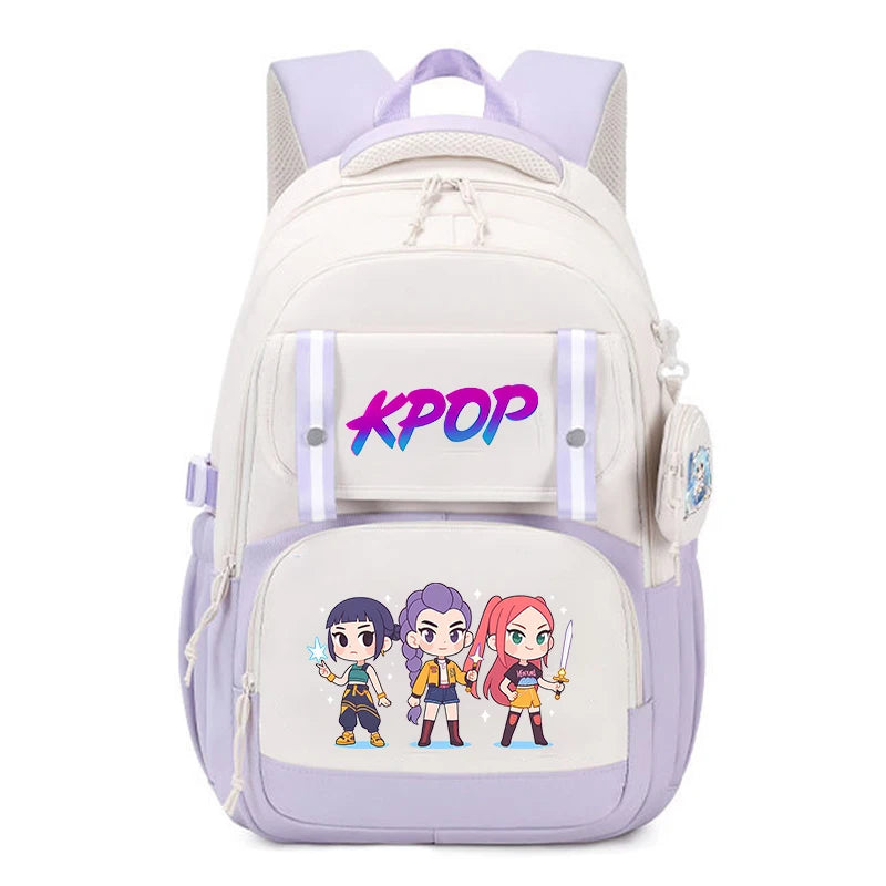 Kpop Demon Hunter Backpacks Mochilas Aestethic Backpacks for Teenager Canvas Laptop Backpack School Student Kawaii Bag Gift