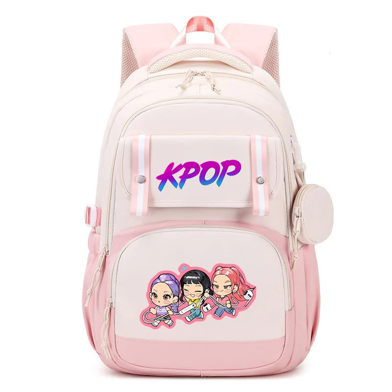 Kpop Demon Hunter Backpacks Mochilas Aestethic Backpacks for Teenager Canvas Laptop Backpack School Student Kawaii Bag Gift