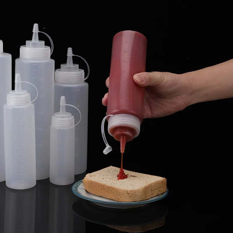 500 ML Plastic Pointed Mouth Squeeze Type Sauce Bottle Made Environmentally Friendly Materials Clean Dustproof Seasoning Bottles