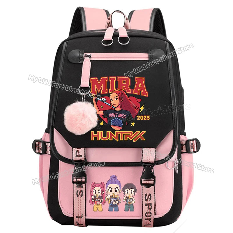 Kpop Demon Hunters School Backpack Hot Movie Girl Student Knapsack Anime Cartoon High Capacity Schoolbag Teen Casual Rucksack