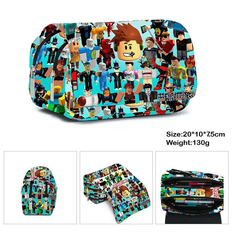 3D New ROBLOX Blox Fruit Creative Cartoon Pencil Case Cartoon Game Pencil Case for Elementary School Students School Bag Mochila