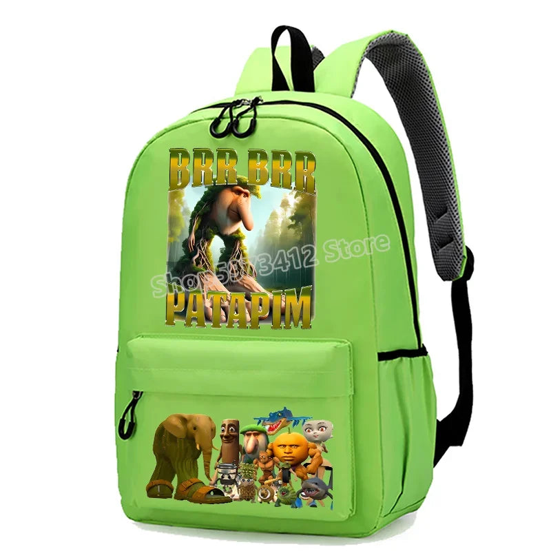 Italian Brainrot Knapsack Large Capacity Backpack Men Cartoon Meme Schoolbag Tung Sahur Funny Fashion Back To School Animal Bags