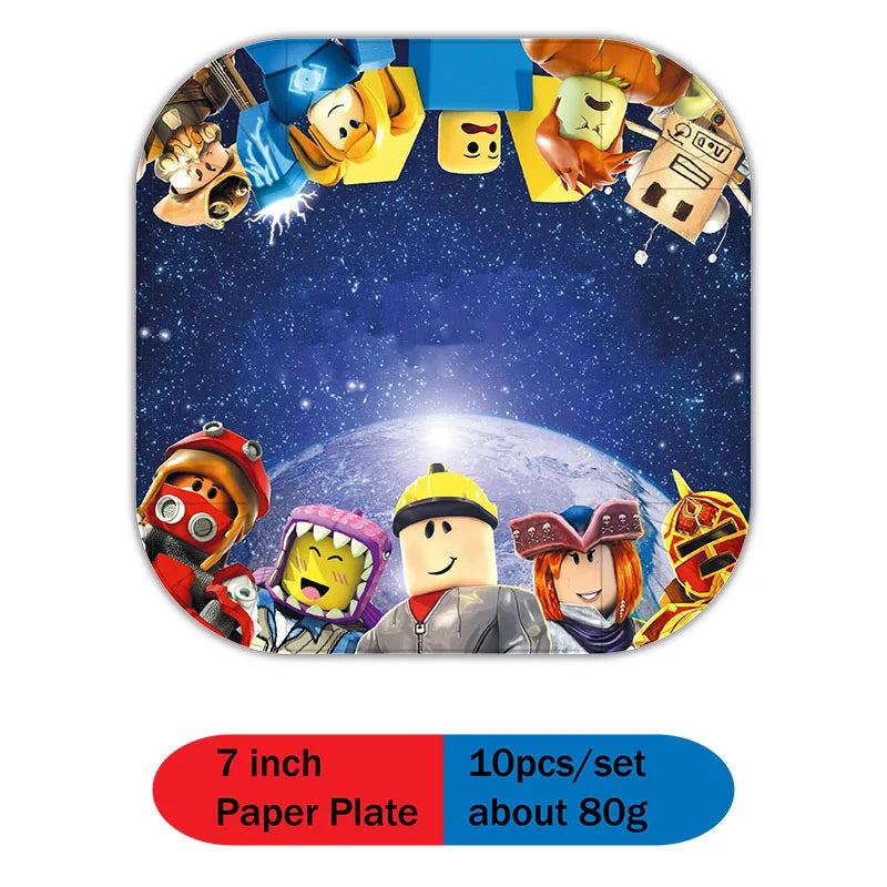 Roblox Birthday Party Decorations Supplie Roblox Celebration Party Plate Honeycomb Disposable Tableware Cup Plate Baby Shower