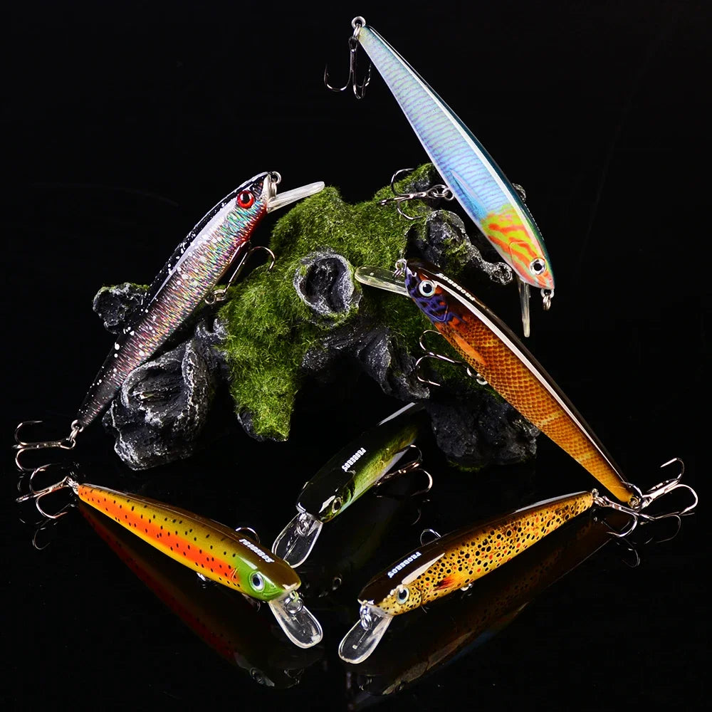 Fishing lure 4.42"-11cm fishing bait 11.22g Crankbait fishing tackle 6 color Minnow Lures 4# Hook