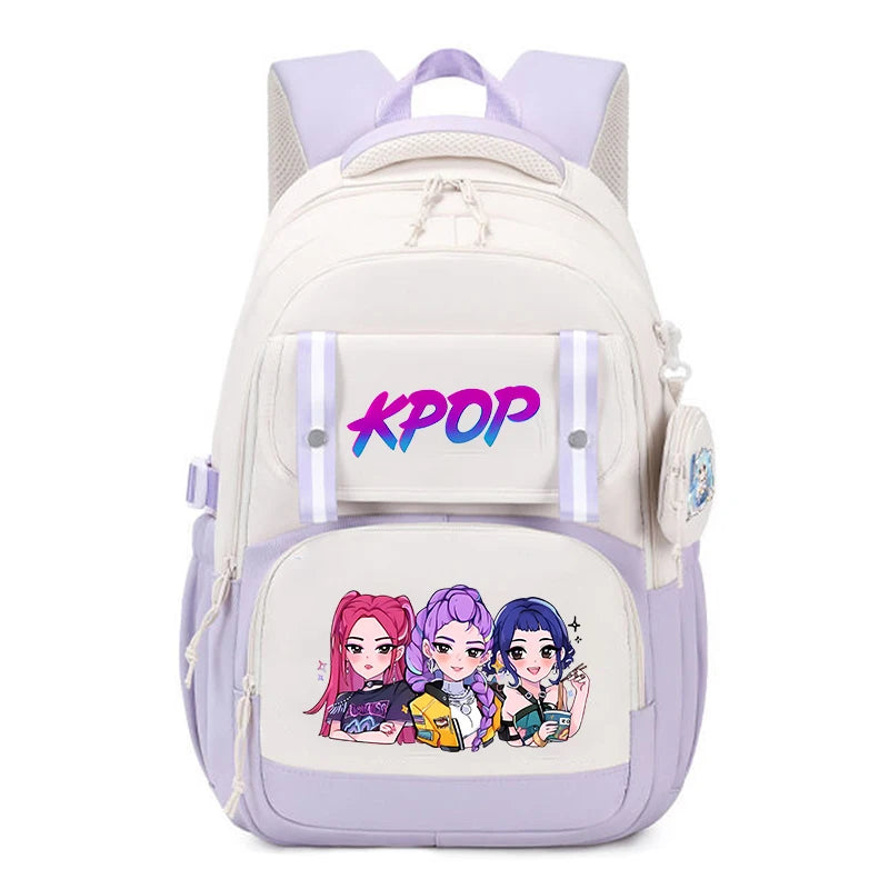 Kpop Demon Hunter Backpacks Mochilas Aestethic Backpacks for Teenager Canvas Laptop Backpack School Student Kawaii Bag Gift