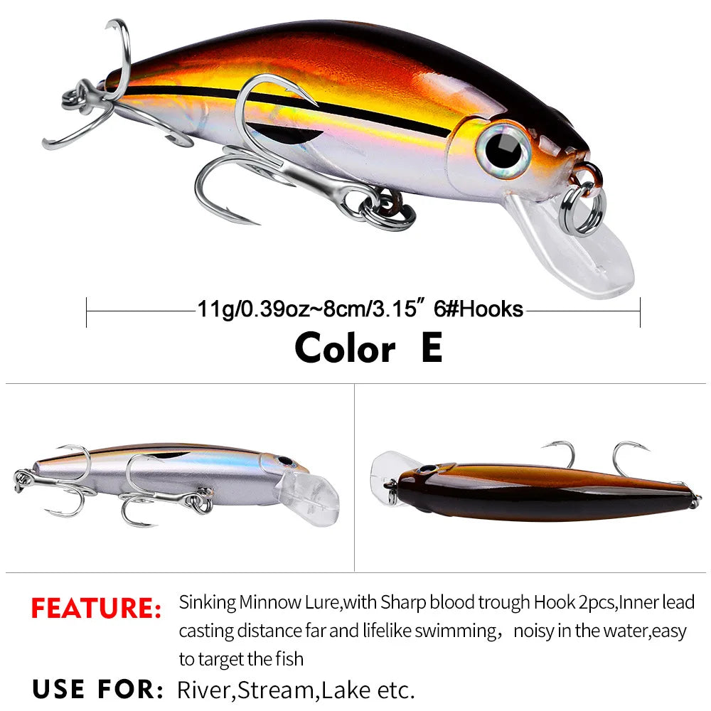 Fishing 8cm 11g Swimbaits Bass Big Fish Crankbaits Fishing Lure Floating Wobblers for Pike Minnow Lure Fishing Tackle