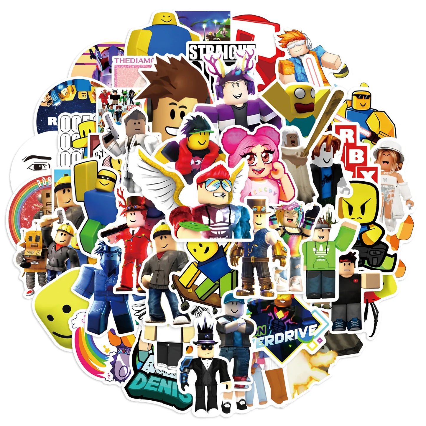 50pcs ROBLOX Stickers Party Kid Sticker Cartoon Skateboard Fridge Graffiti Suitcase Phone Notebook Sticker Kid Birthday Gift