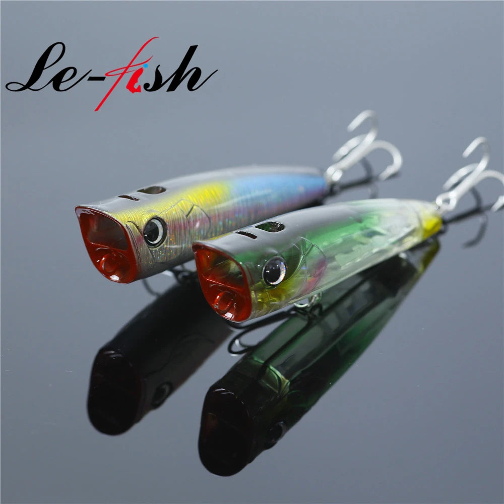 Le Fish 90mm 21g Fishing Lure Topwater Popper  Hard Baits Saltwater Wobblers Seabass Trout Pesca