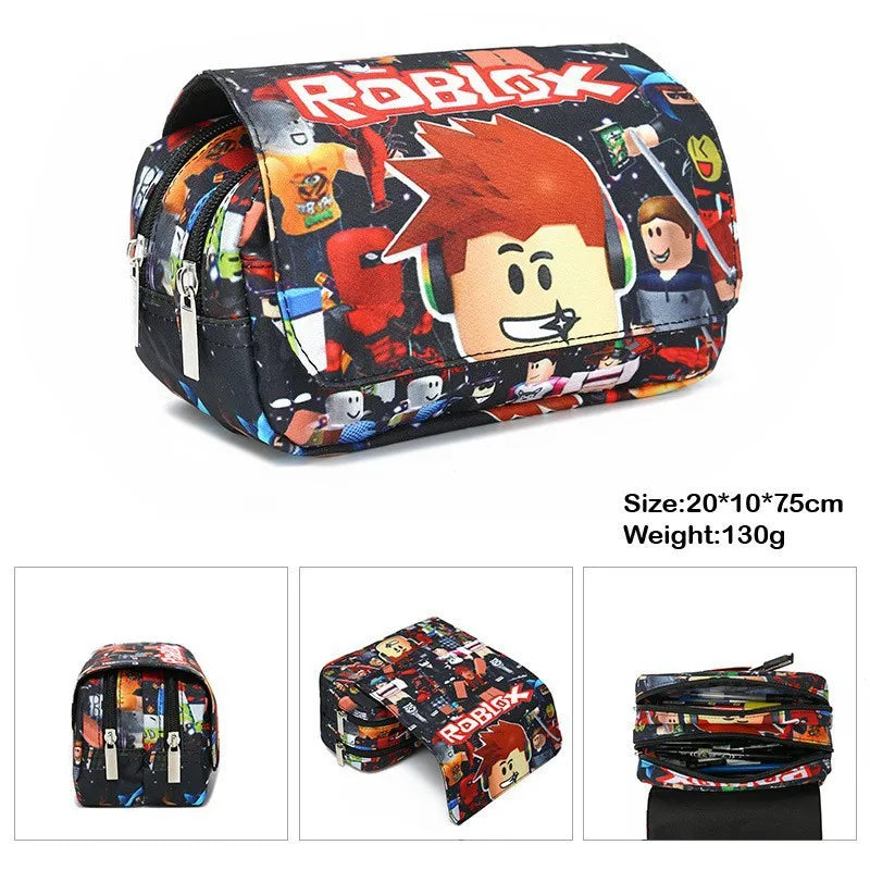 3D New ROBLOX Blox Fruit Creative Cartoon Pencil Case Cartoon Game Pencil Case for Elementary School Students School Bag Mochila
