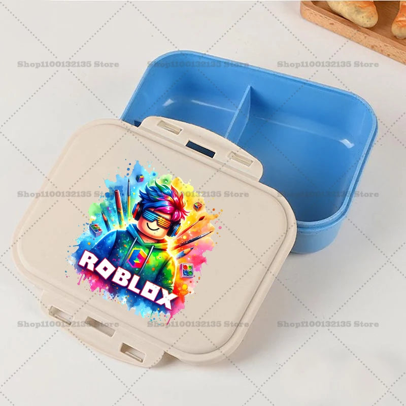 Roblox Lunch Box Kawaii Girl Boy Portable Bento Rice Boxs Student Hermetic Food Crisper Single Layer Capacity Kids Gift New