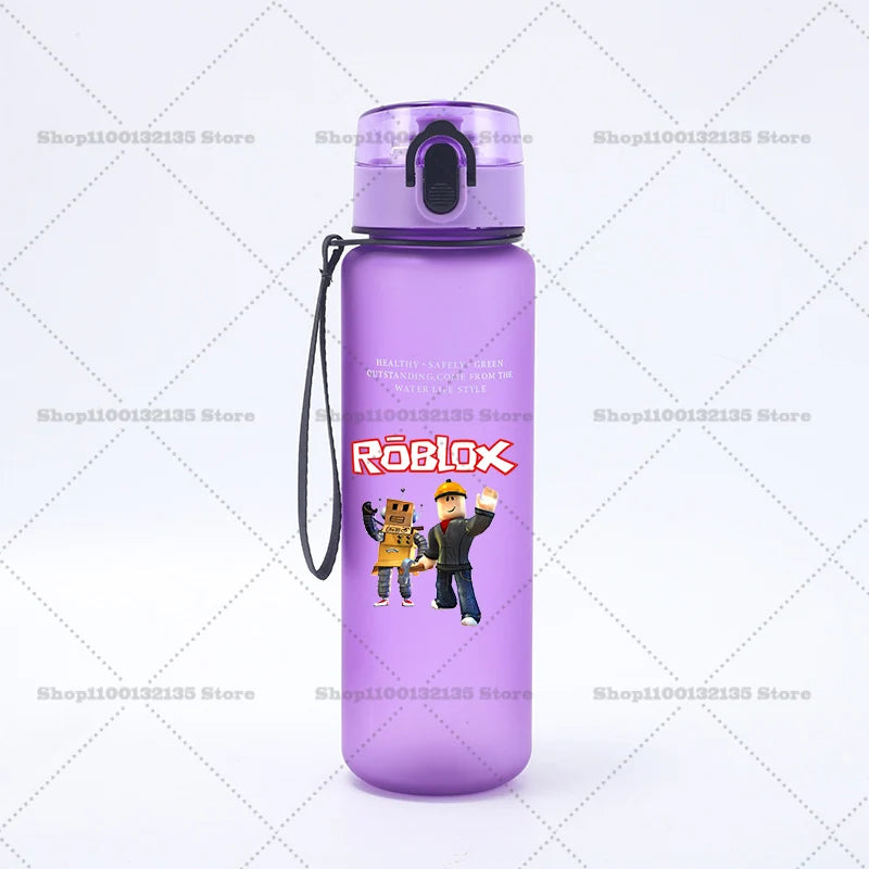 650ml Roblox Large Capacity Sports Water Bottle Girl Boy Motivational Leak Proof Portable Reusable Cups Outdoor Travel Gym Jugs
