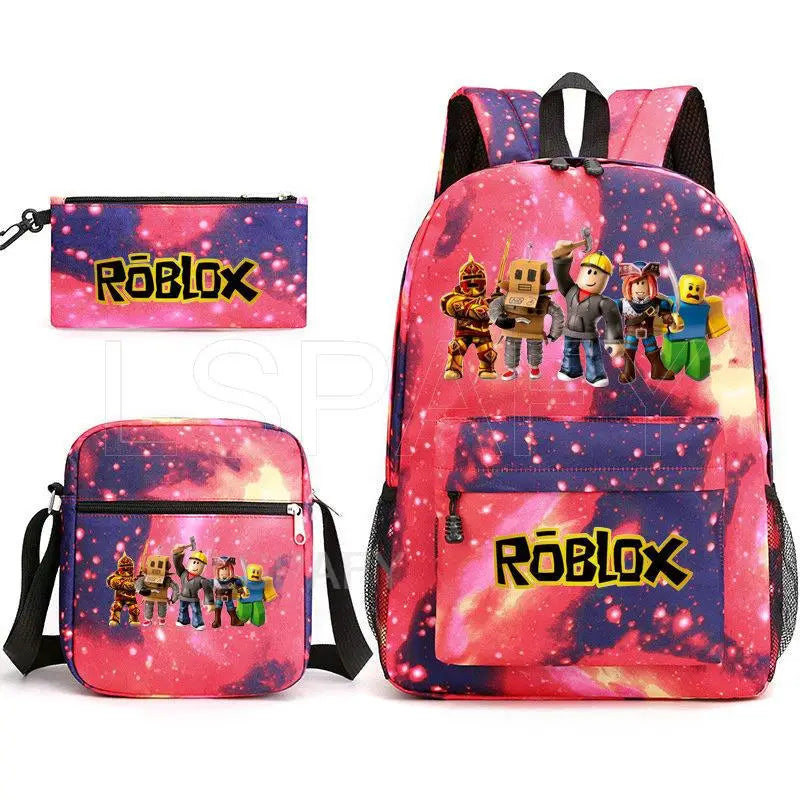 ROBLOX Trendy Korean Teen Boys and Girls Backpack 3-Piece Set