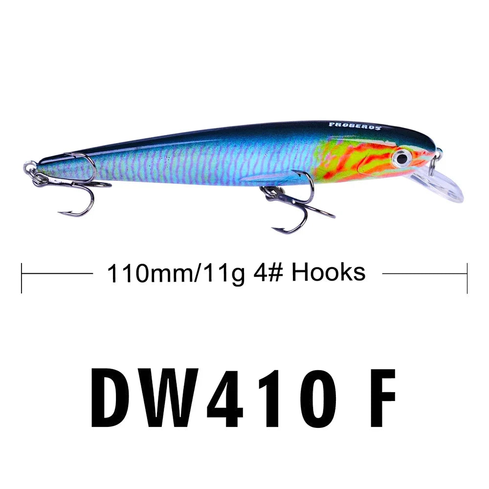 Fishing lure 4.42"-11cm fishing bait 11.22g Crankbait fishing tackle 6 color Minnow Lures 4# Hook