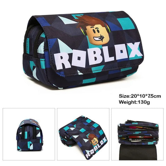 3D New Style ROBLOX Blox Fruits Creative Cartoon Pencil Case Primary School Student Cartoon Game Pencil Case School Bag Mochila