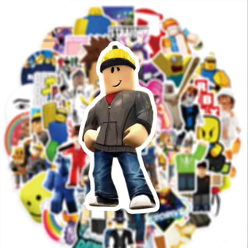 50pcs ROBLOX Stickers Party Kid Sticker Cartoon Skateboard Fridge Graffiti Suitcase Phone Notebook Sticker Kid Birthday Gift