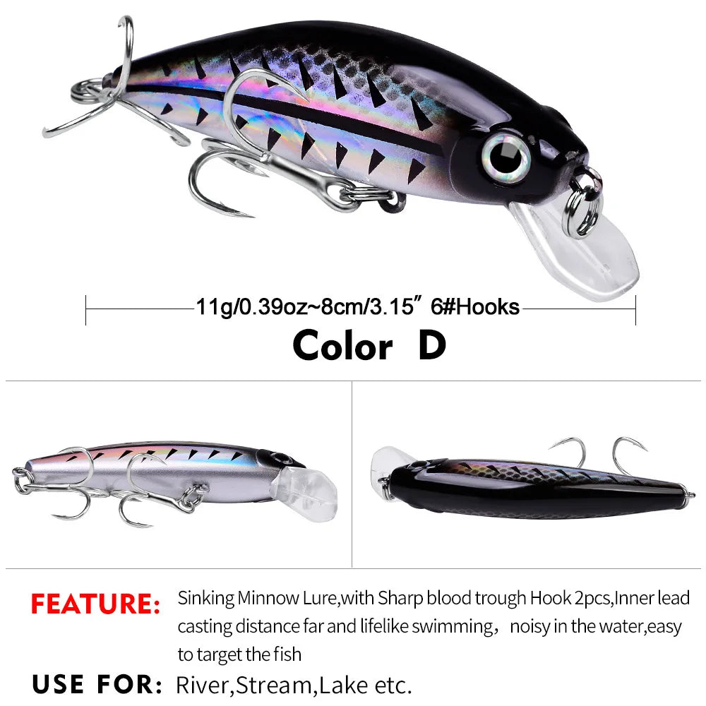 Fishing 8cm 11g Swimbaits Bass Big Fish Crankbaits Fishing Lure Floating Wobblers for Pike Minnow Lure Fishing Tackle