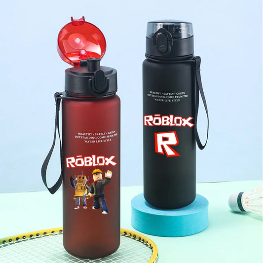 650ml Roblox Large Capacity Sports Water Bottle Girl Boy Motivational Leak Proof Portable Reusable Cups Outdoor Travel Gym Jugs