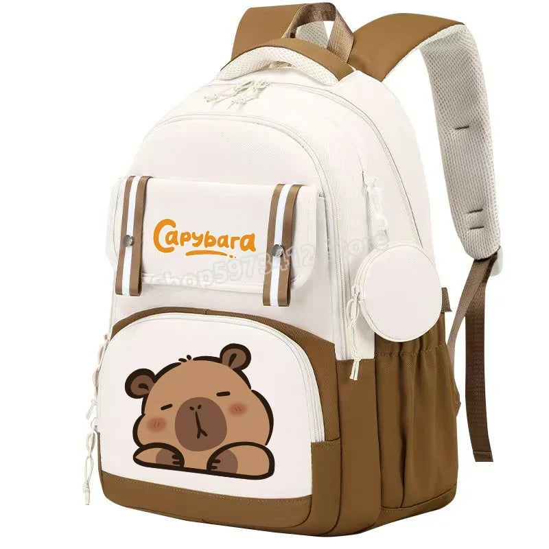 Kawaii Capybara Backpack Large Capacity Travel Y2k Bag Teenagers Student Boys Girls Fashion Rucksacks Back To School Kids Gifts