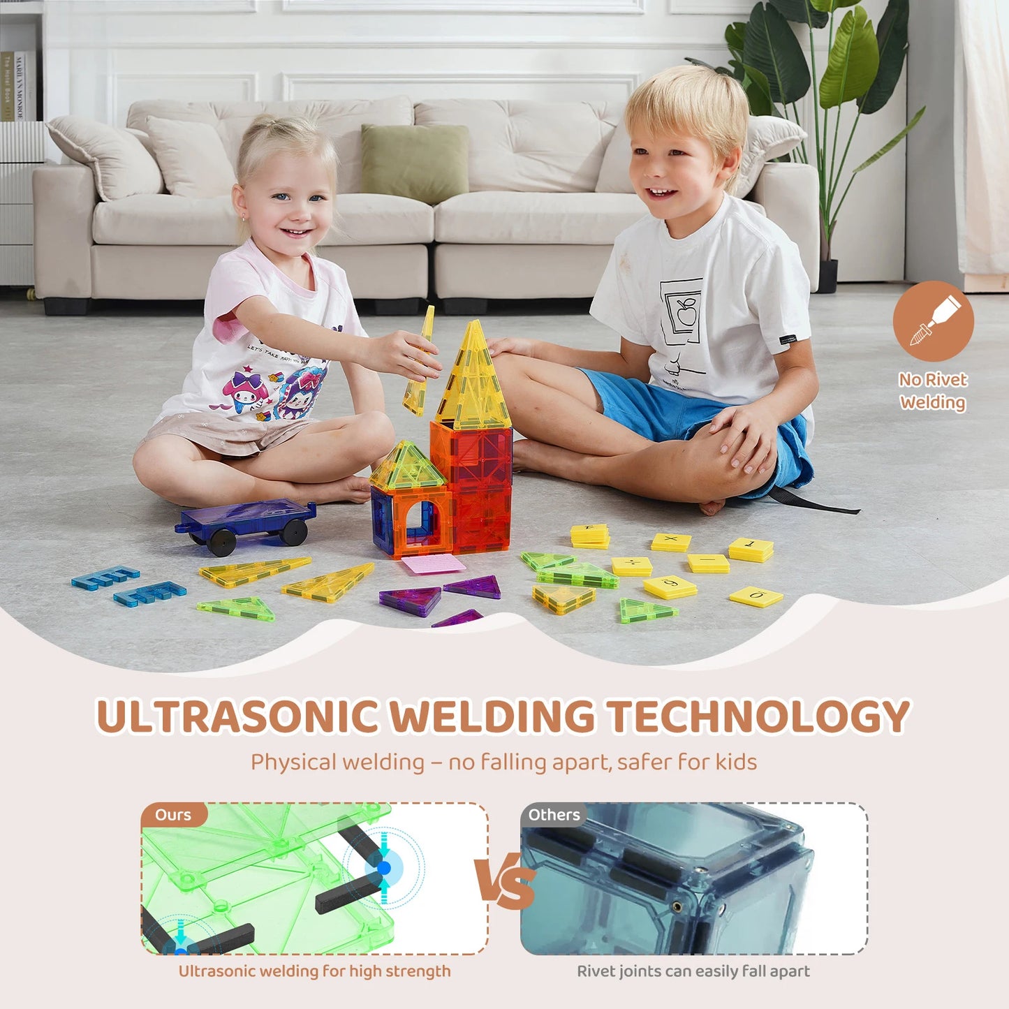 Magnetiska Byggklossar - Kreativ Lek & Lärande