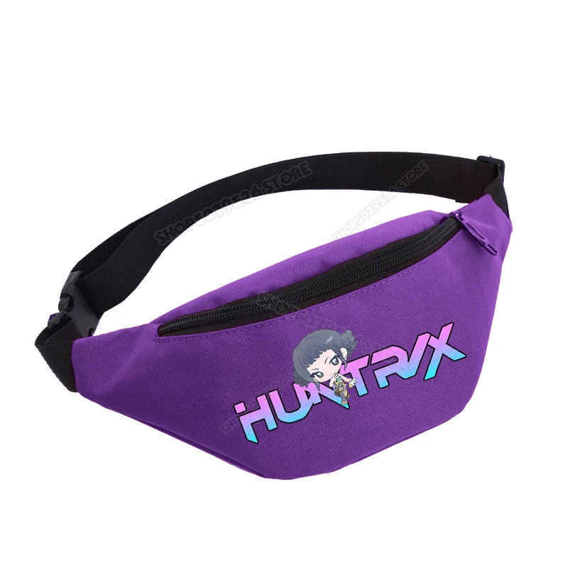 KPop Demon Hunters Girl Waist Bag Movie Anime Kids Fanny Packs Cartoon Cute Crossbody Chest Packs Lightweight Child Belt Bum Bag