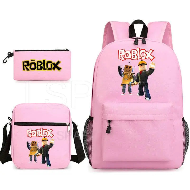 ROBLOX Trendy Korean Teen Boys and Girls Backpack 3-Piece Set