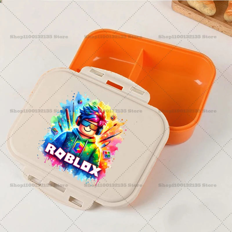 Roblox Lunch Box Kawaii Girl Boy Portable Bento Rice Boxs Student Hermetic Food Crisper Single Layer Capacity Kids Gift New