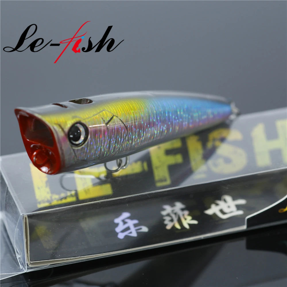 Le Fish 90mm 21g Fishing Lure Topwater Popper  Hard Baits Saltwater Wobblers Seabass Trout Pesca