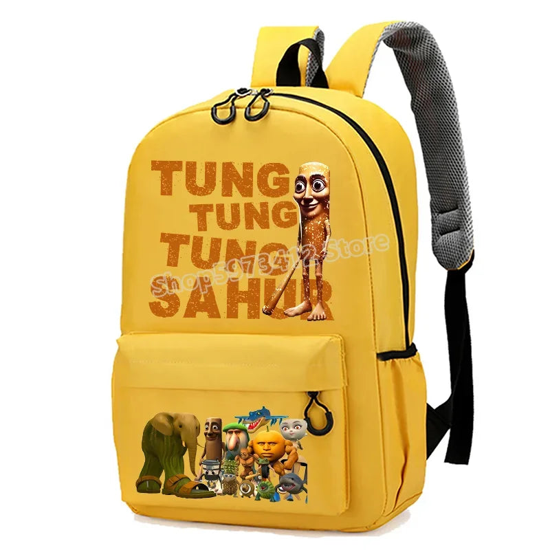 Italian Brainrot Knapsack Large Capacity Backpack Men Cartoon Meme Schoolbag Tung Sahur Funny Fashion Back To School Animal Bags