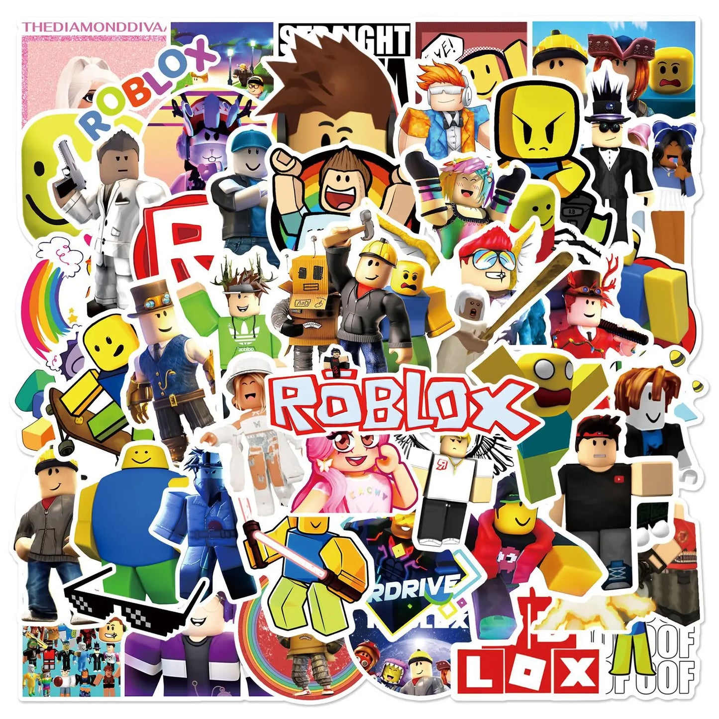 50pcs ROBLOX Stickers Party Kid Sticker Cartoon Skateboard Fridge Graffiti Suitcase Phone Notebook Sticker Kid Birthday Gift