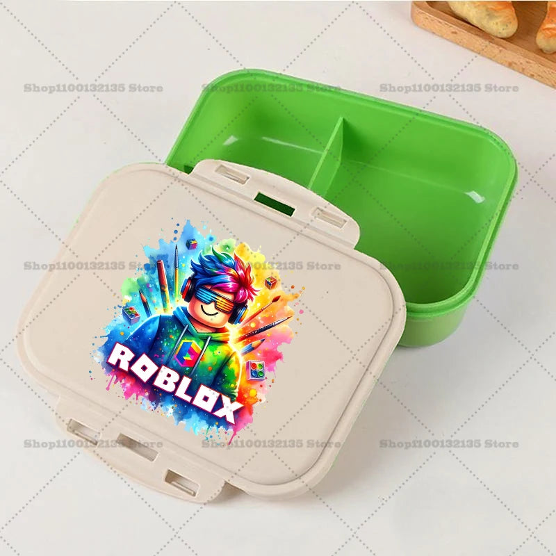 Roblox Lunch Box Kawaii Girl Boy Portable Bento Rice Boxs Student Hermetic Food Crisper Single Layer Capacity Kids Gift New