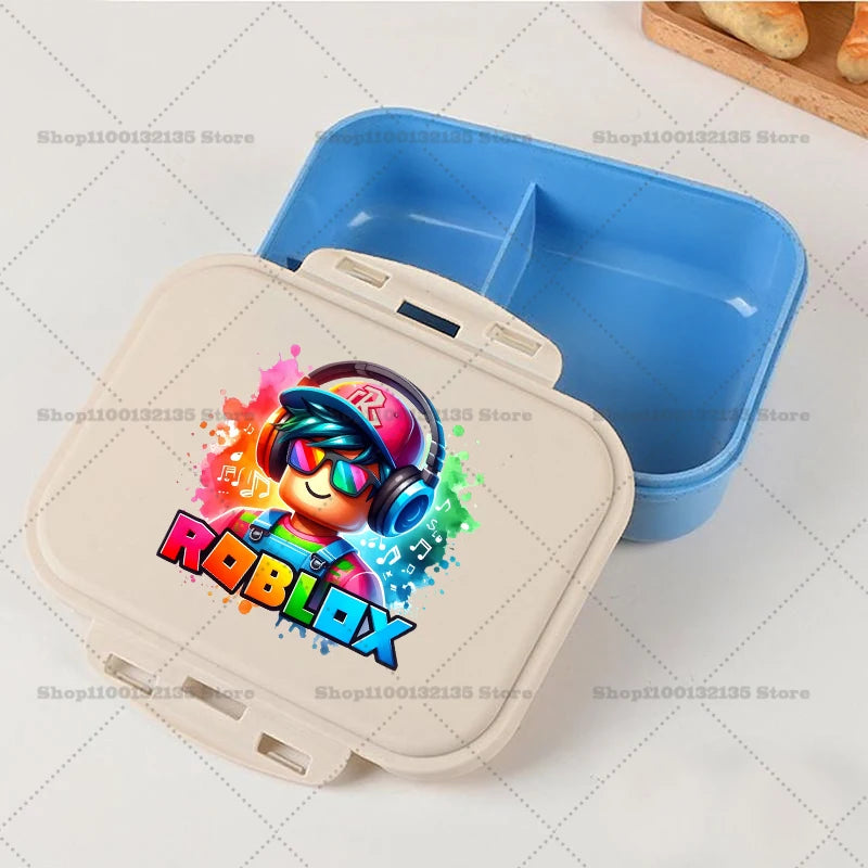 Roblox Lunch Box Kawaii Girl Boy Portable Bento Rice Boxs Student Hermetic Food Crisper Single Layer Capacity Kids Gift New