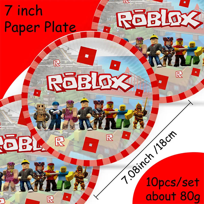 Roblox Birthday Party Decorations Supplie Roblox Celebration Party Plate Honeycomb Disposable Tableware Cup Plate Baby Shower