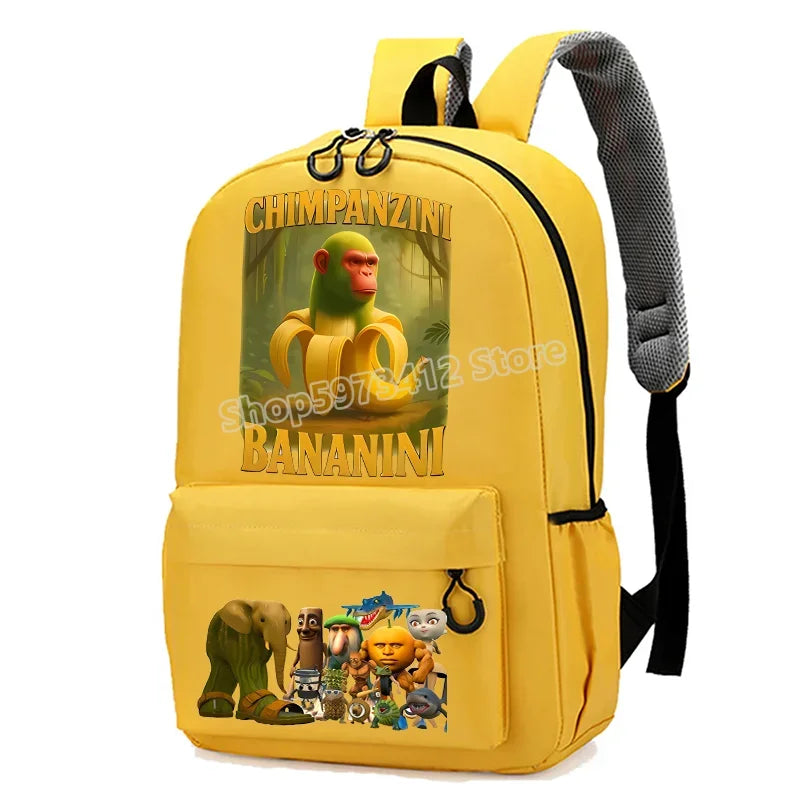 Italian Brainrot Knapsack Large Capacity Backpack Men Cartoon Meme Schoolbag Tung Sahur Funny Fashion Back To School Animal Bags