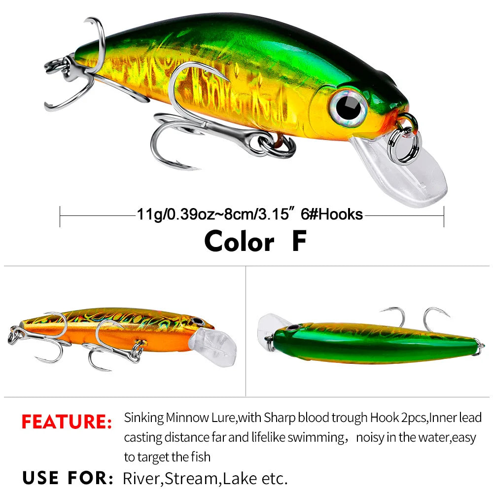 Fishing 8cm 11g Swimbaits Bass Big Fish Crankbaits Fishing Lure Floating Wobblers for Pike Minnow Lure Fishing Tackle